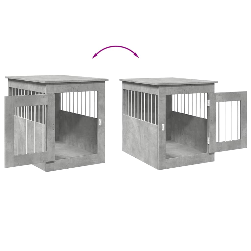 vidaXL Dog Crate Furniture Concrete Grey 55x75x65 cm Engineered Wood