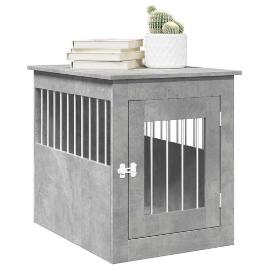 vidaXL Dog Crate Furniture Concrete Grey 55x75x65 cm Engineered Wood