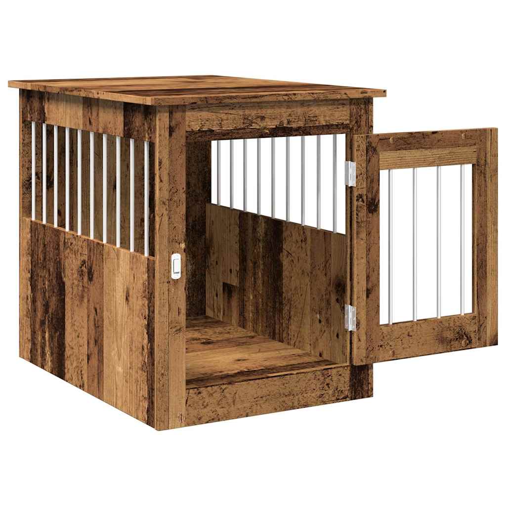 vidaXL Dog Crate Furniture Old Wood 55x75x65 cm Engineered Wood