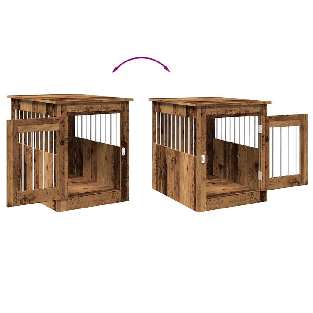 vidaXL Dog Crate Furniture Old Wood 55x75x65 cm Engineered Wood