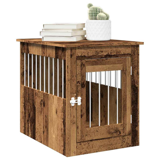 vidaXL Dog Crate Furniture Old Wood 55x75x65 cm Engineered Wood