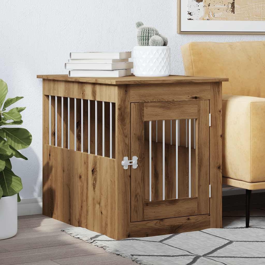 vidaXL Dog Crate Furniture Artisan Oak 55x75x65 cm Engineered Wood