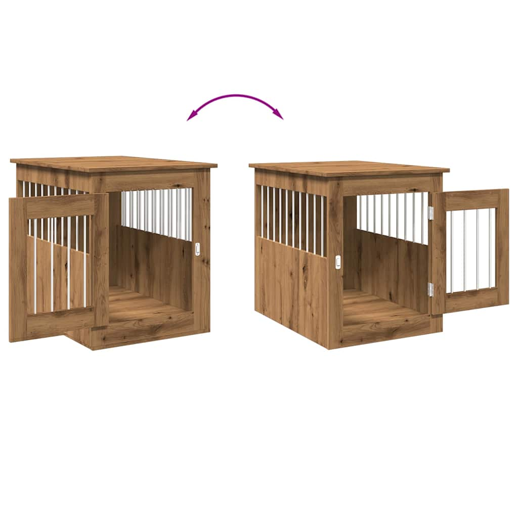 vidaXL Dog Crate Furniture Artisan Oak 55x75x65 cm Engineered Wood