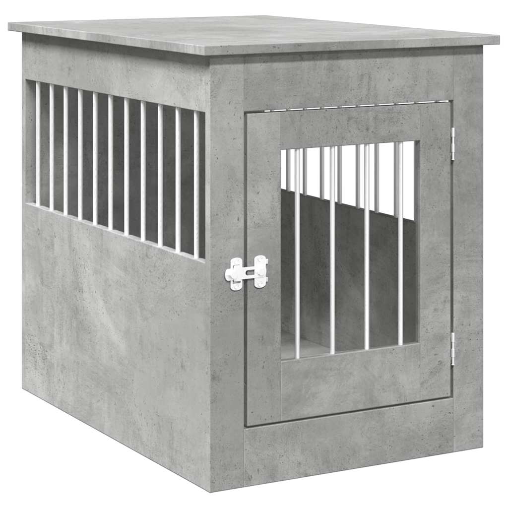 vidaXL Dog Crate Furniture Concrete Grey 55x80x68 cm Engineered Wood