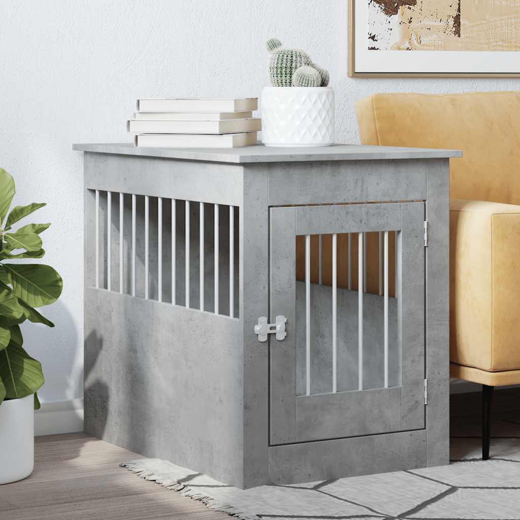 vidaXL Dog Crate Furniture Concrete Grey 55x80x68 cm Engineered Wood