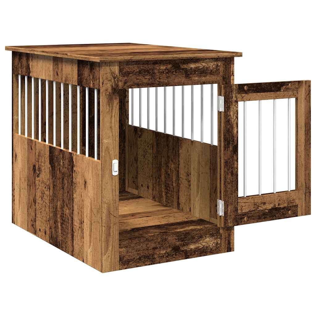 vidaXL Dog Crate Furniture Old Wood 55x80x68 cm Engineered Wood