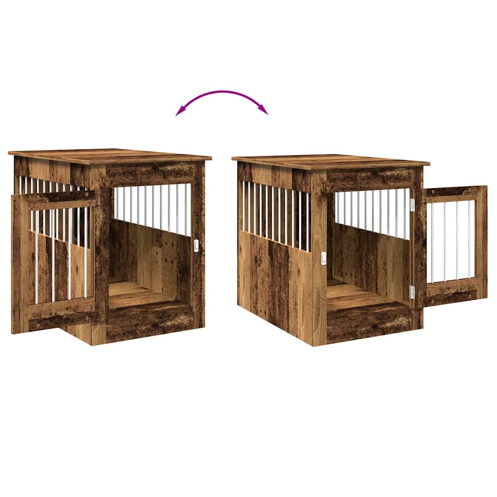 vidaXL Dog Crate Furniture Old Wood 55x80x68 cm Engineered Wood