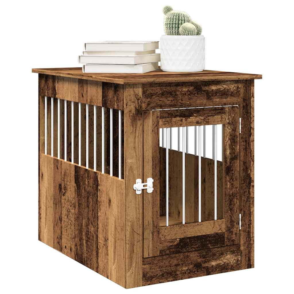 vidaXL Dog Crate Furniture Old Wood 55x80x68 cm Engineered Wood