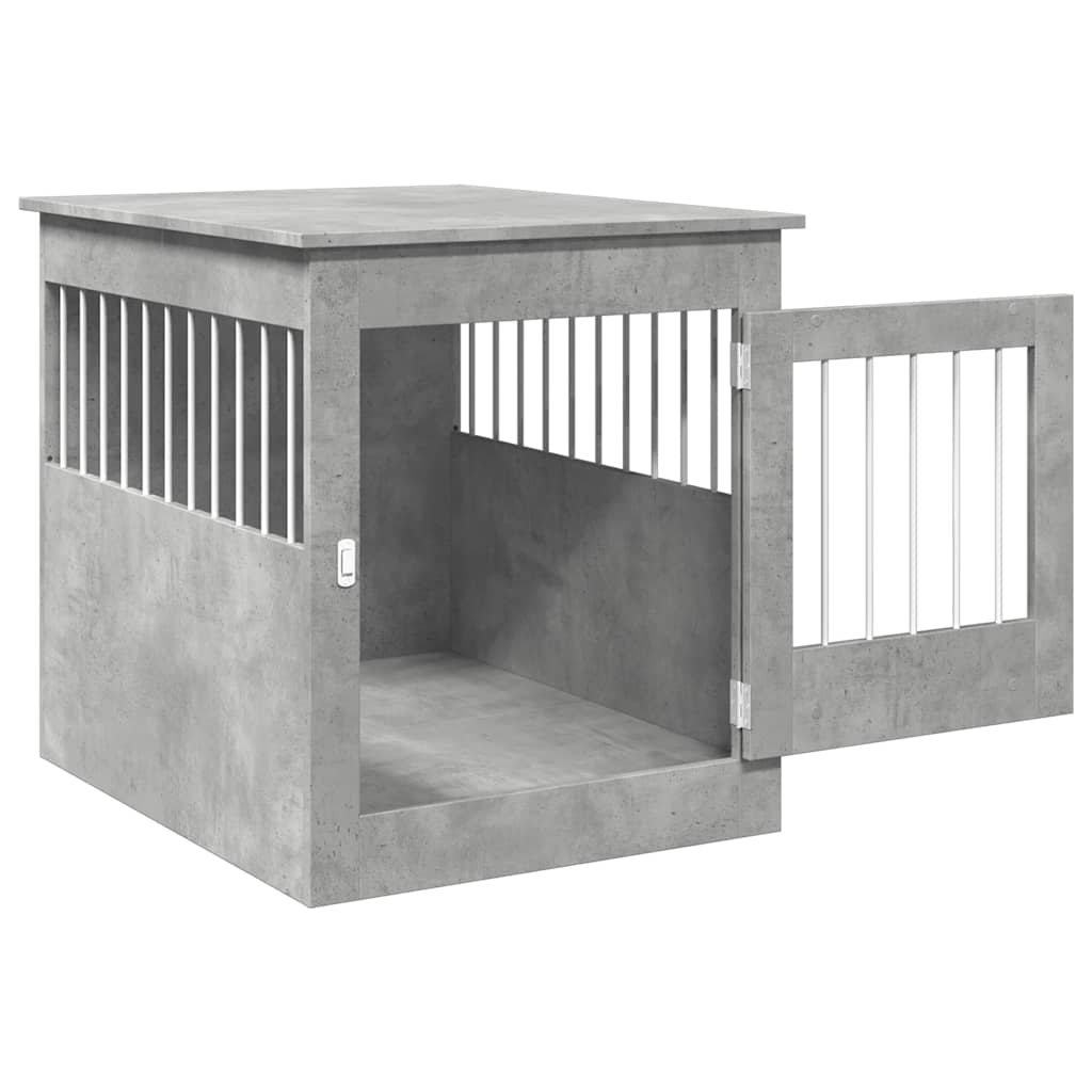 vidaXL Dog Crate Furniture Concrete Grey 64.5x80x71 cm Engineered Wood