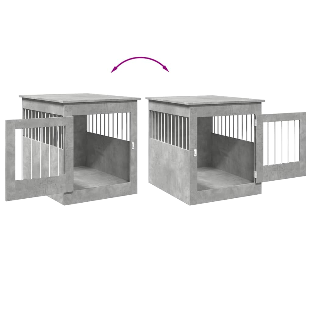 vidaXL Dog Crate Furniture Concrete Grey 64.5x80x71 cm Engineered Wood