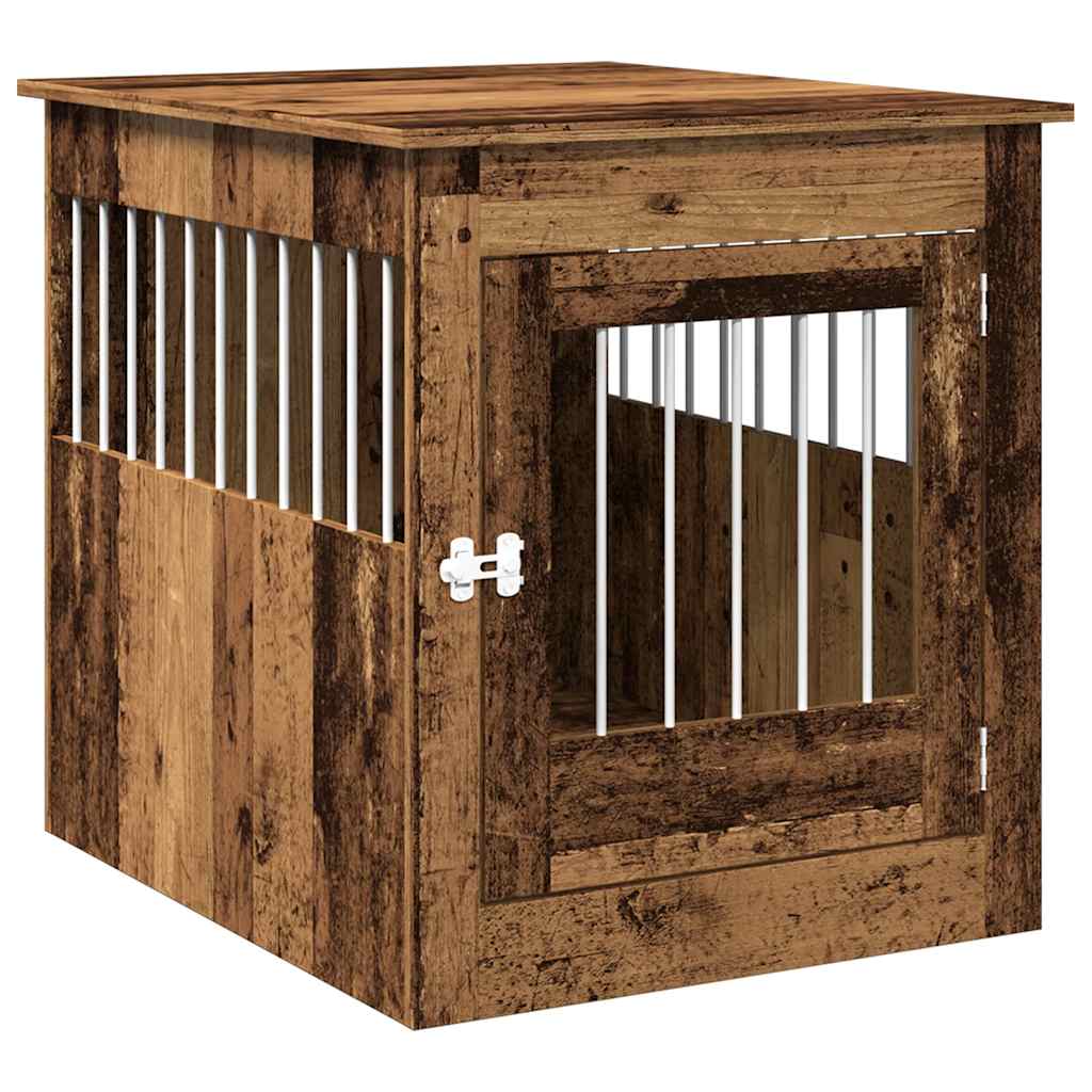 vidaXL Dog Crate Furniture Old Wood 64.5x80x71 cm Engineered Wood