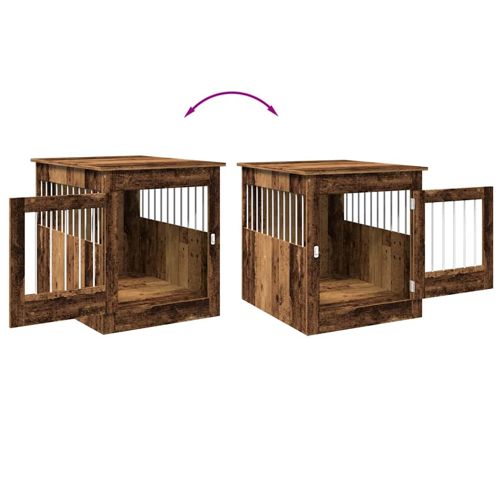 vidaXL Dog Crate Furniture Old Wood 64.5x80x71 cm Engineered Wood