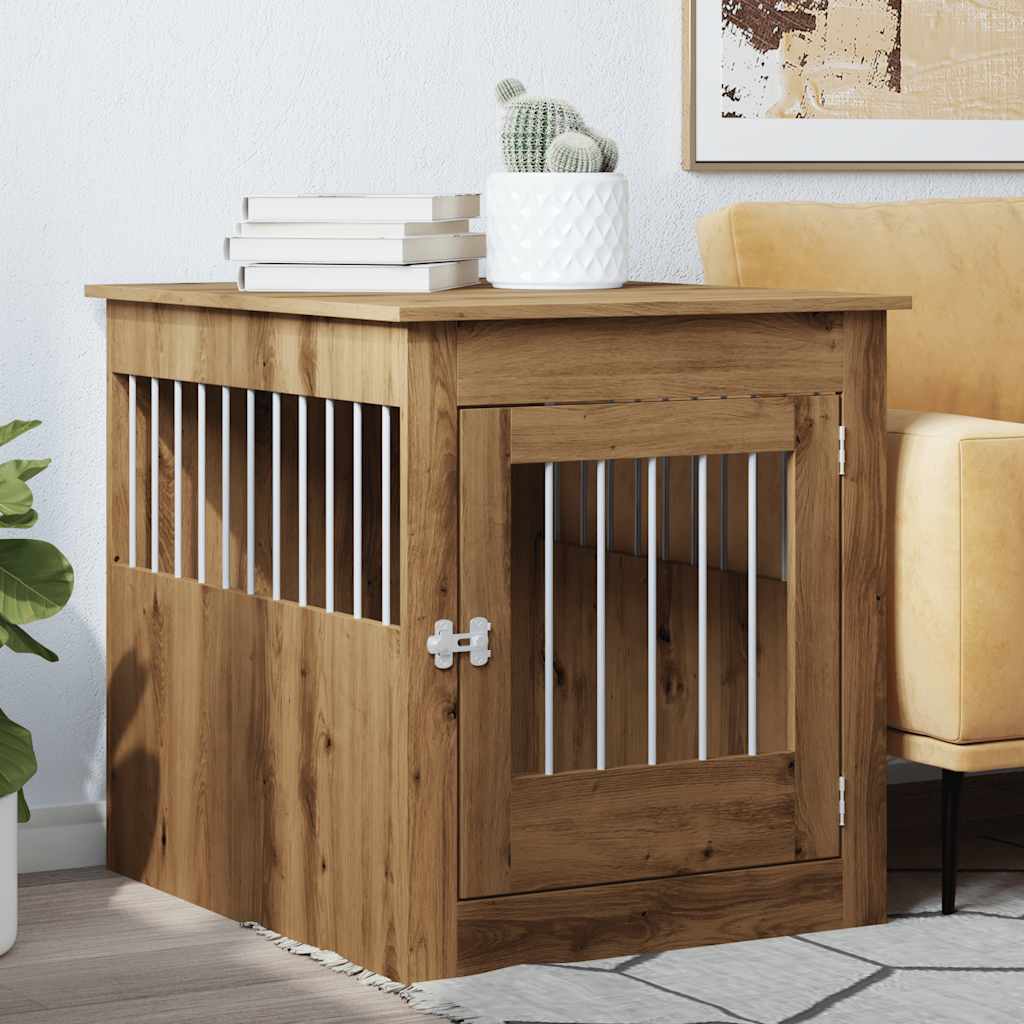 vidaXL Dog Crate Furniture Artisan Oak 64.5x80x71 cm Engineered Wood