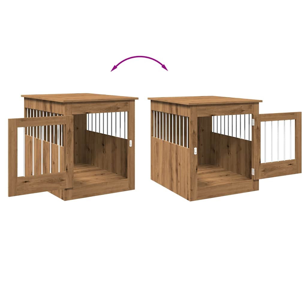 vidaXL Dog Crate Furniture Artisan Oak 64.5x80x71 cm Engineered Wood