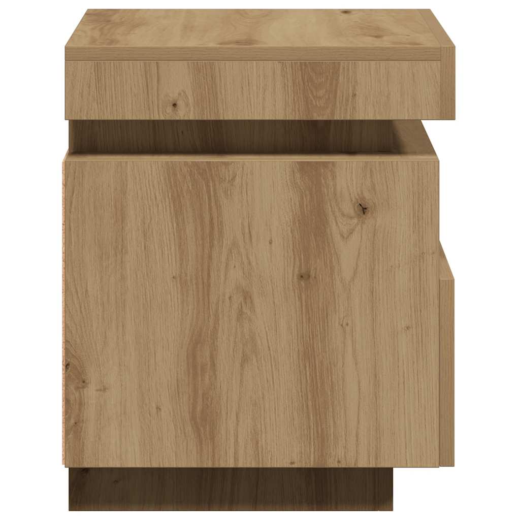 Bedside Cabinets with LED Lights 2 pcs Artisan Oak 40x39x48.5 cm