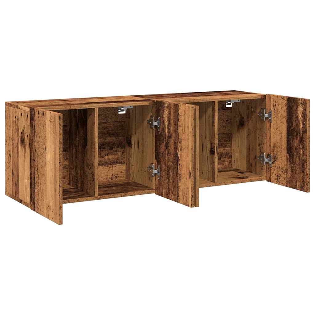 2 Piece Wall-mounted TV Cabinet Set Old Wood 60x30x41 cm