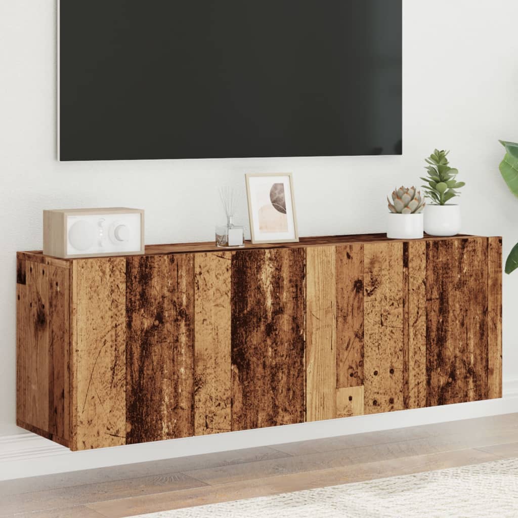 vidaXL TV Cabinets Wall-mounted 2 pcs Old Wood 60x30x41 cm