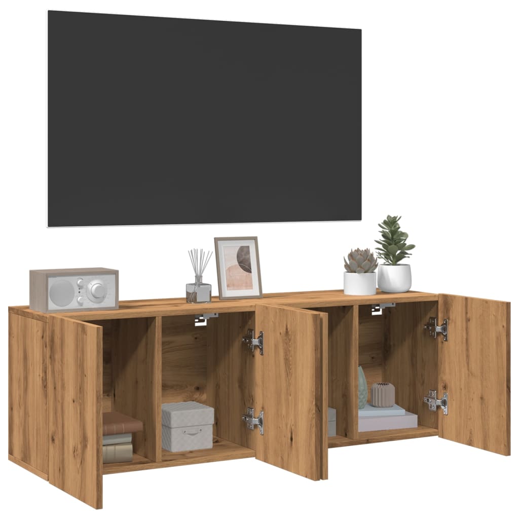 vidaXL TV Cabinets Wall-mounted 2 pcs Artisian Oak 60x30x41 cm