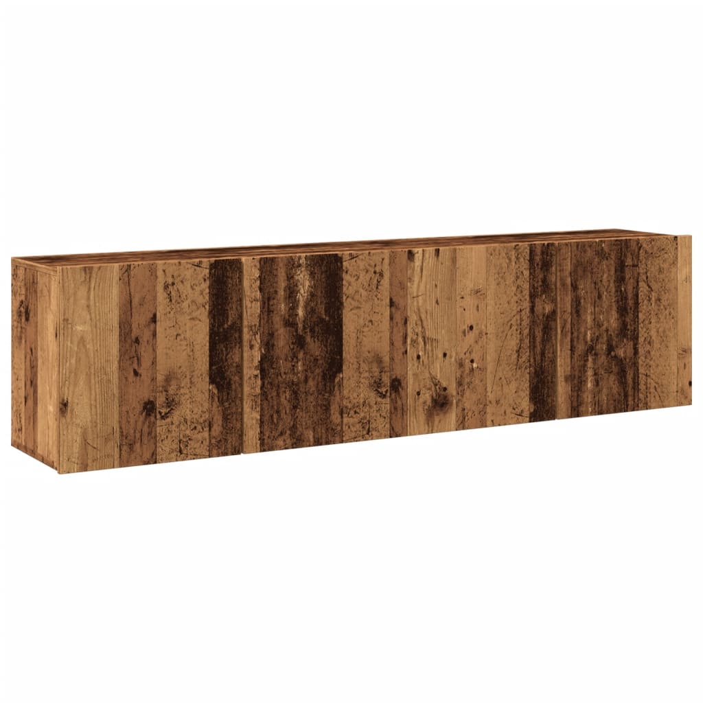 2 Piece Wall-mounted TV Cabinet Set Old Wood 80x30x41 cm