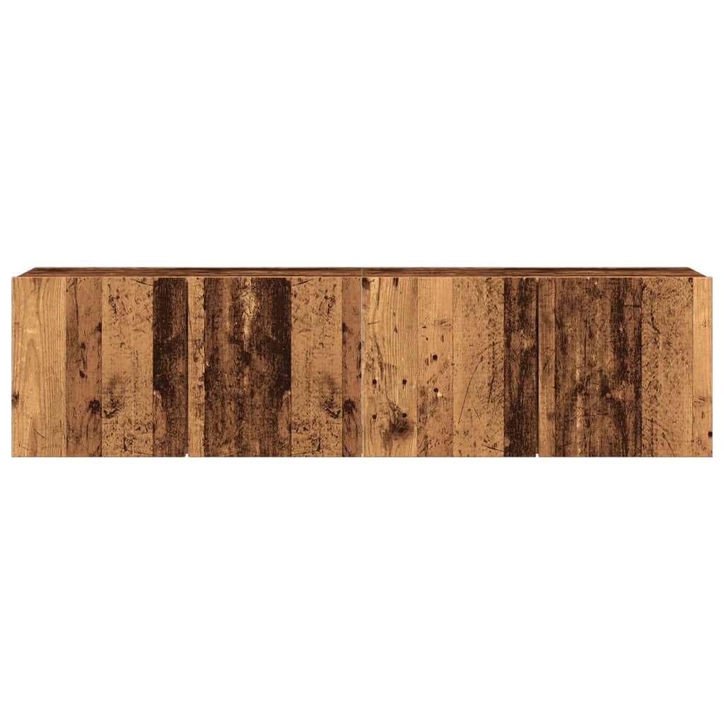 2 Piece Wall-mounted TV Cabinet Set Old Wood 80x30x41 cm