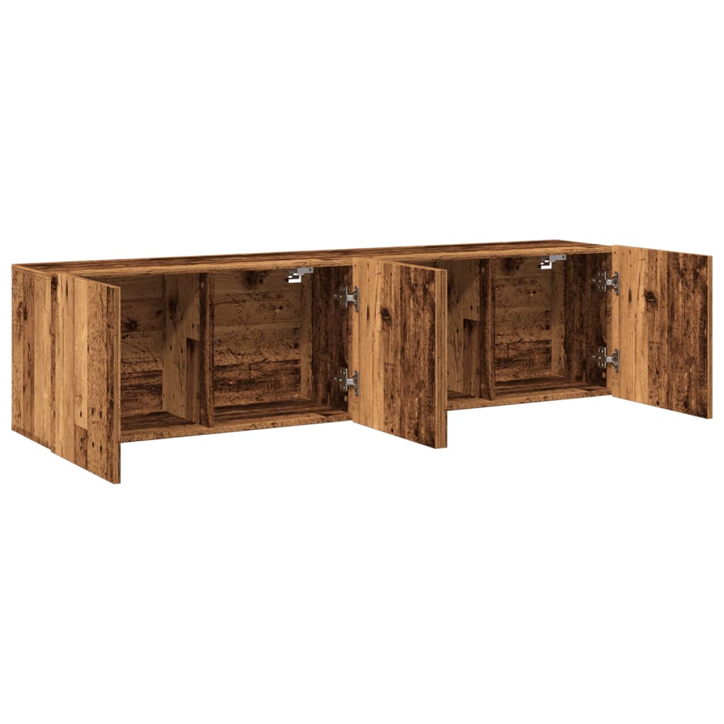 2 Piece Wall-mounted TV Cabinet Set Old Wood 80x30x41 cm