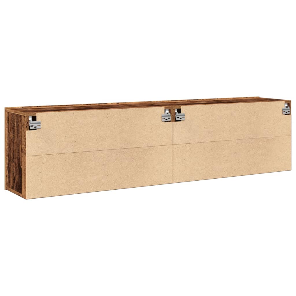 2 Piece Wall-mounted TV Cabinet Set Old Wood 80x30x41 cm