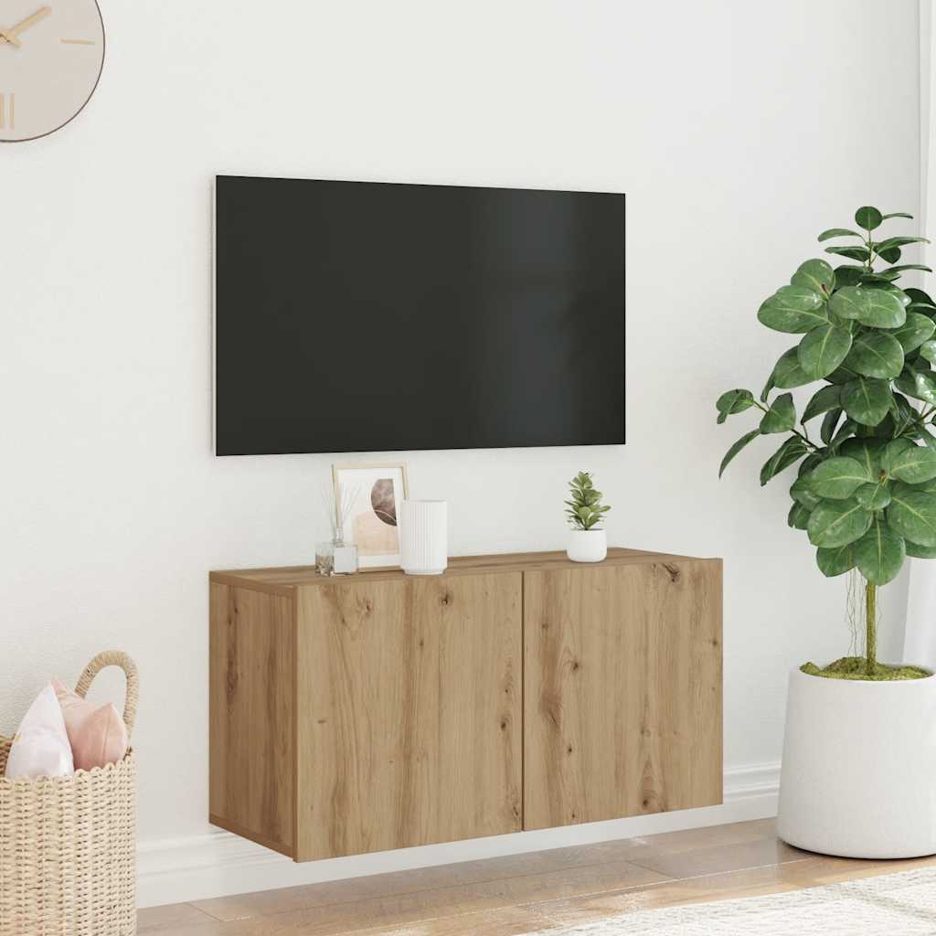 TV Cabinet Wall-mounted Artisian Oak 80x30x41 cm
