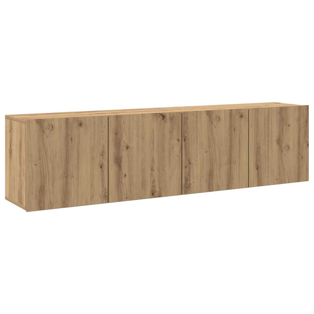2 Piece Wall-mounted TV Cabinet Set Artisian Oak 80x30x41 cm