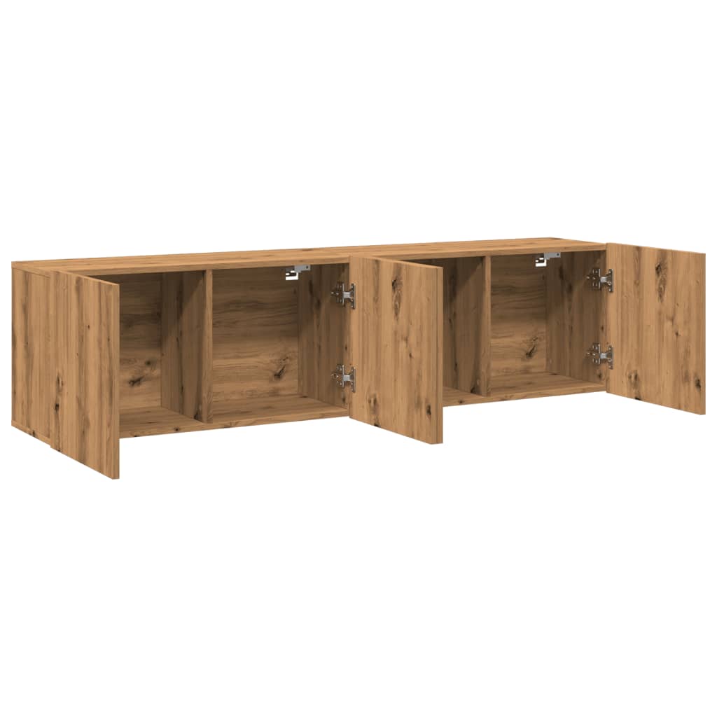 vidaXL TV Cabinets Wall-mounted 2 pcs Artisian Oak 80x30x41 cm