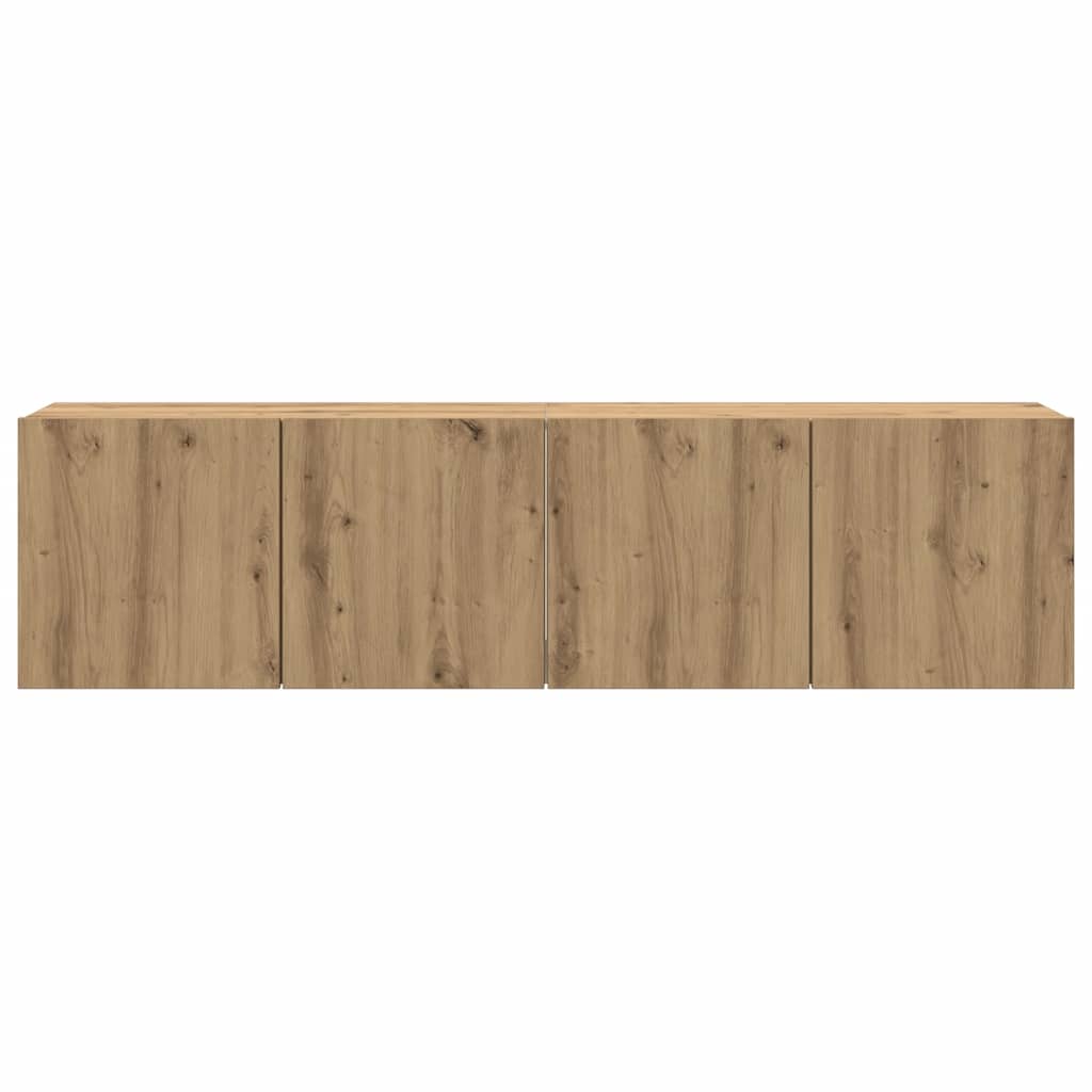 2 Piece Wall-mounted TV Cabinet Set Artisian Oak 80x30x41 cm