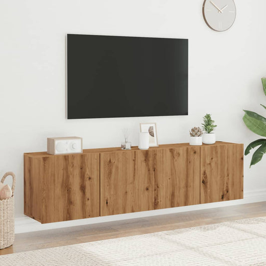 vidaXL TV Cabinets Wall-mounted 2 pcs Artisian Oak 80x30x41 cm