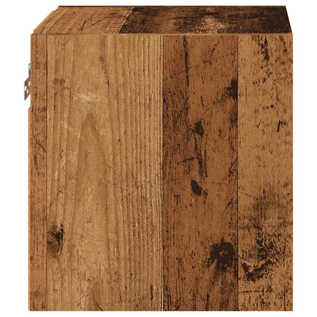 TV Wall Cabinet with LED Lights Old Wood 30x28,5x30 cm