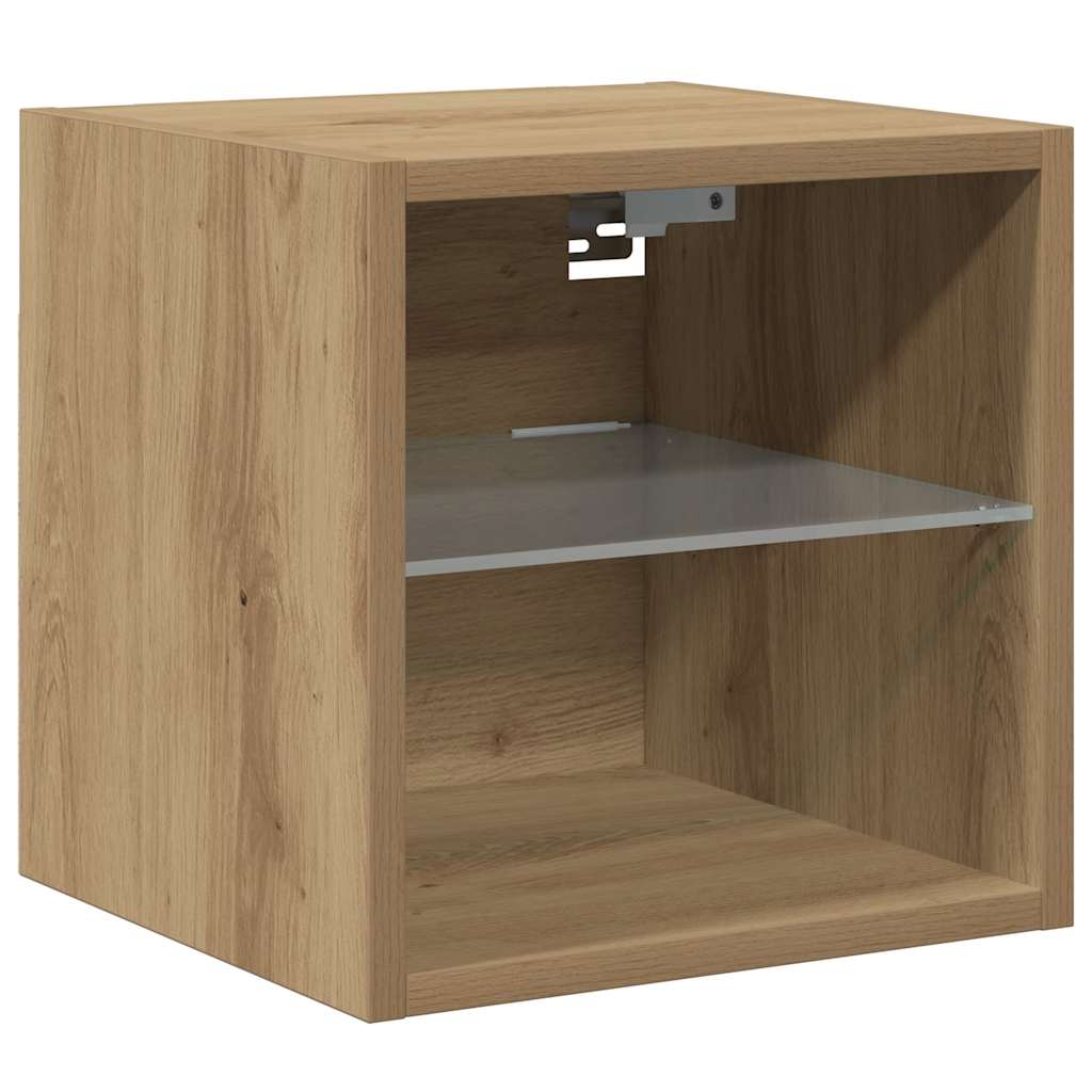 TV Wall Cabinets with LED Lights 2 pcs Artisan Oak 30x28,5x30 cm