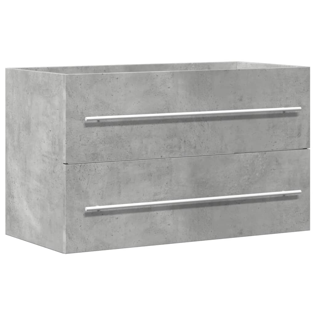 Sink Cabinet Concrete Grey 80x38,5x48 cm Engineered Wood
