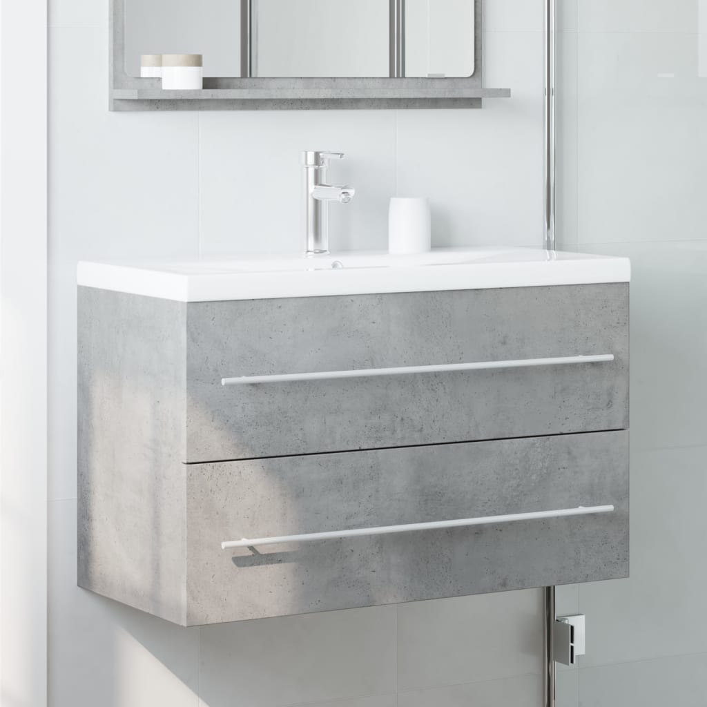 Sink Cabinet Concrete Grey 80x38,5x48 cm Engineered Wood