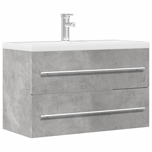 Sink Cabinet Concrete Grey 80x38,5x48 cm Engineered Wood