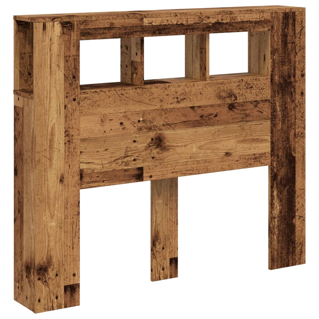 LED Headboard Old Wood 120x18.5x103.5 cm Engineered Wood