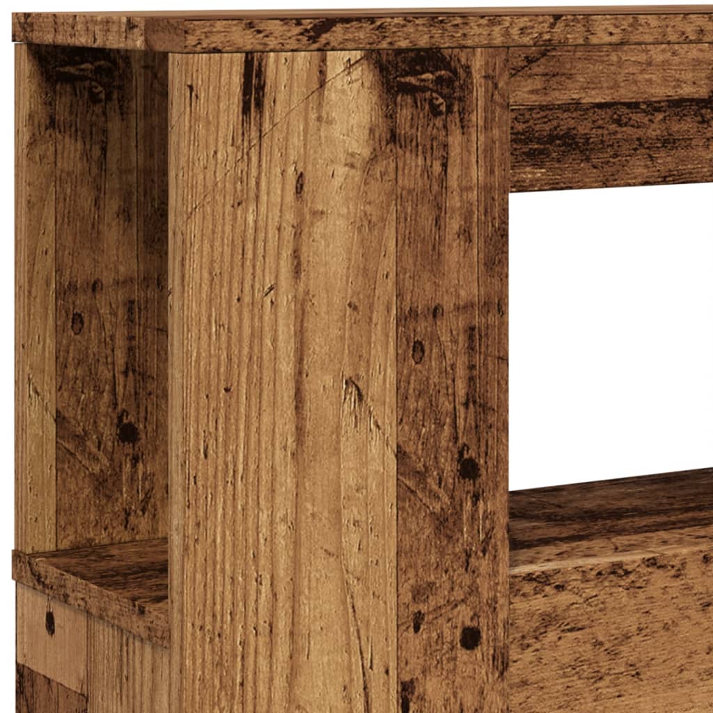 LED Headboard Old Wood 120x18.5x103.5 cm Engineered Wood