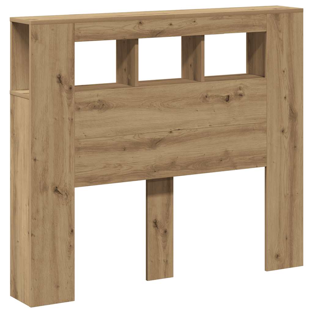 LED Headboard Artisan Oak 120x18.5x103.5 cm Engineered Wood