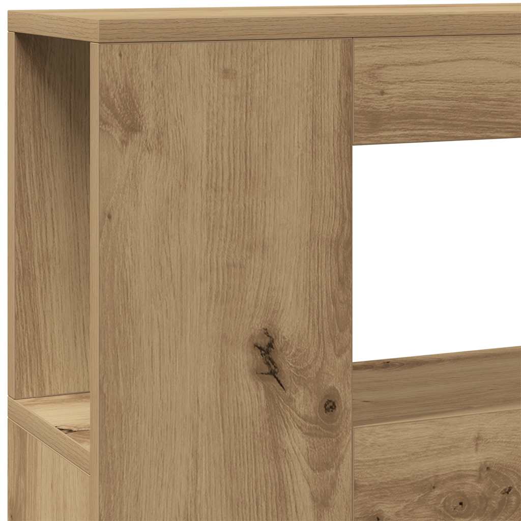 LED Headboard Artisan Oak 160x18.5x103.5 cm Engineered Wood