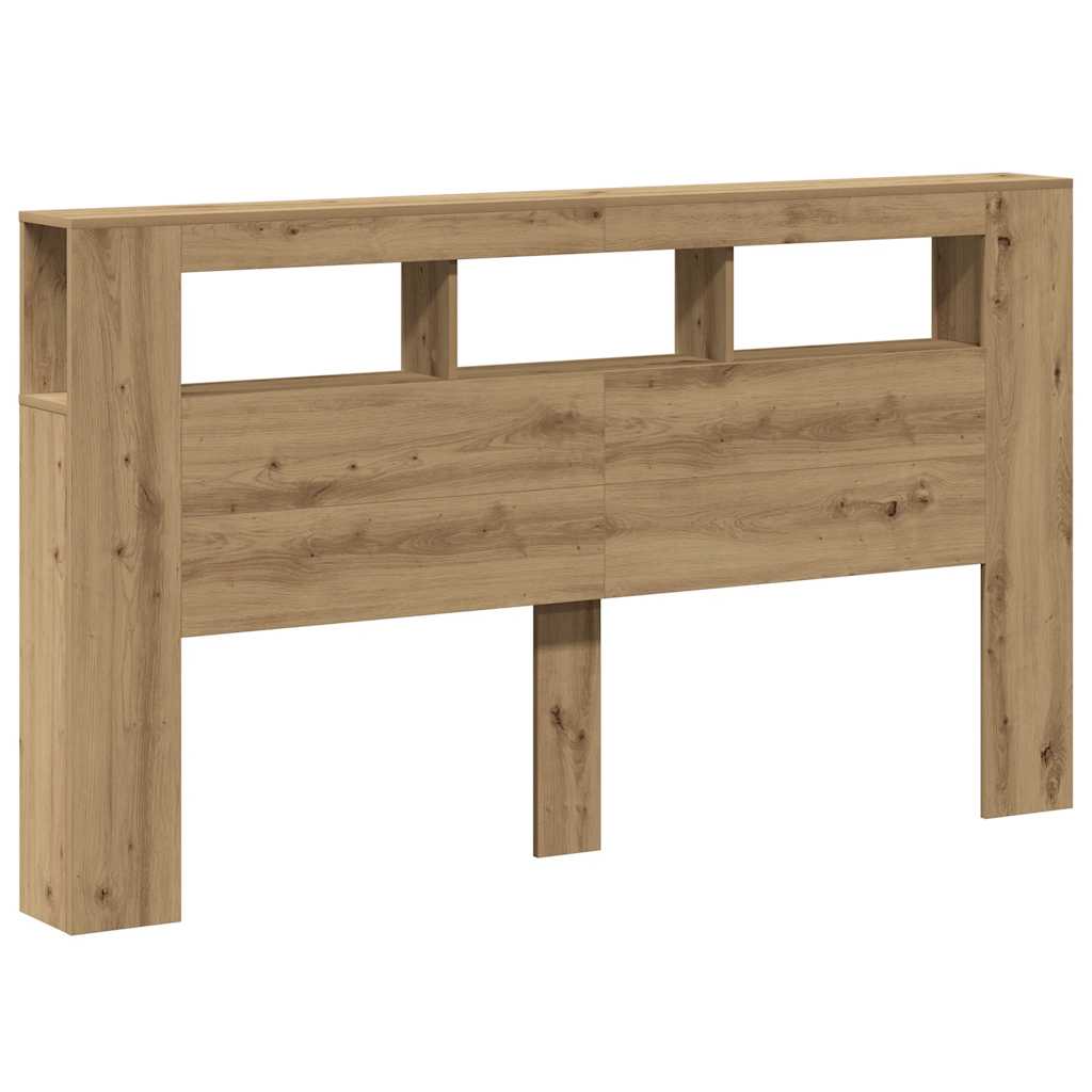LED Headboard Artisan Oak 180x18.5x103.5 cm Engineered Wood