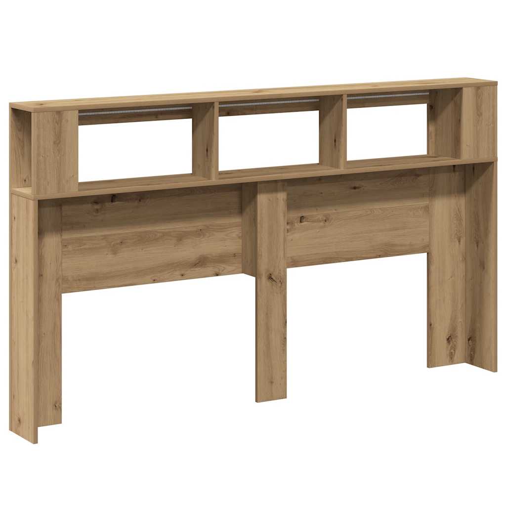LED Headboard Artisan Oak 180x18.5x103.5 cm Engineered Wood
