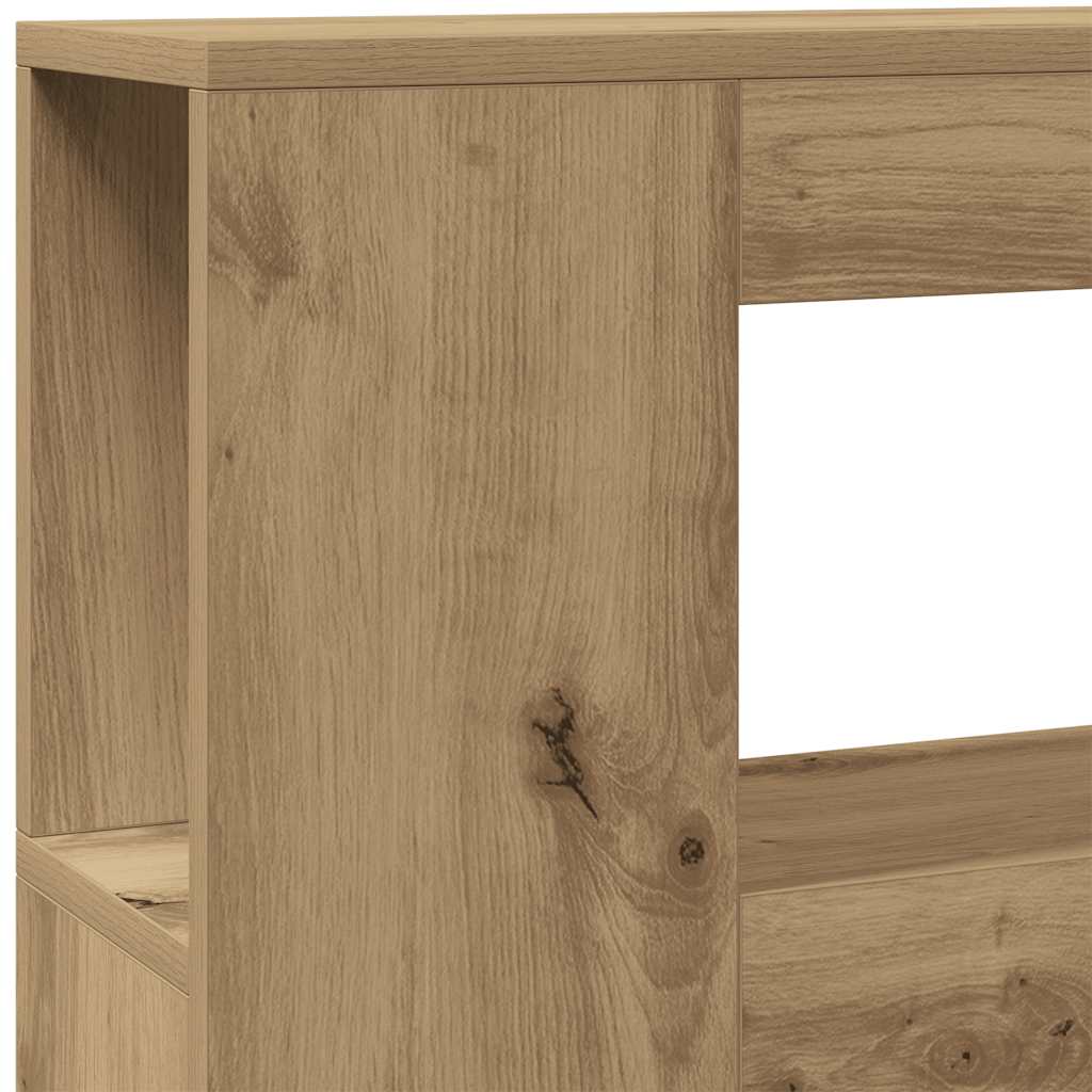 LED Headboard Artisan Oak 180x18.5x103.5 cm Engineered Wood