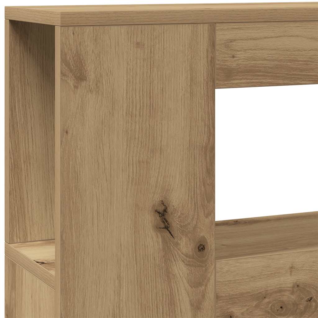 LED Headboard Artisan Oak 220x18.5x103.5 cm Engineered Wood