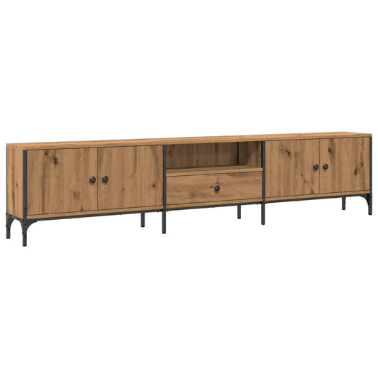 vidaXL TV Cabinet with Drawer Artisan Oak 200x25x44 cm Engineered Wood