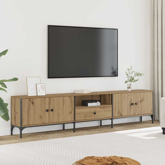 TV Cabinet with Drawer Artisan Oak 200x25x44 cm Engineered Wood