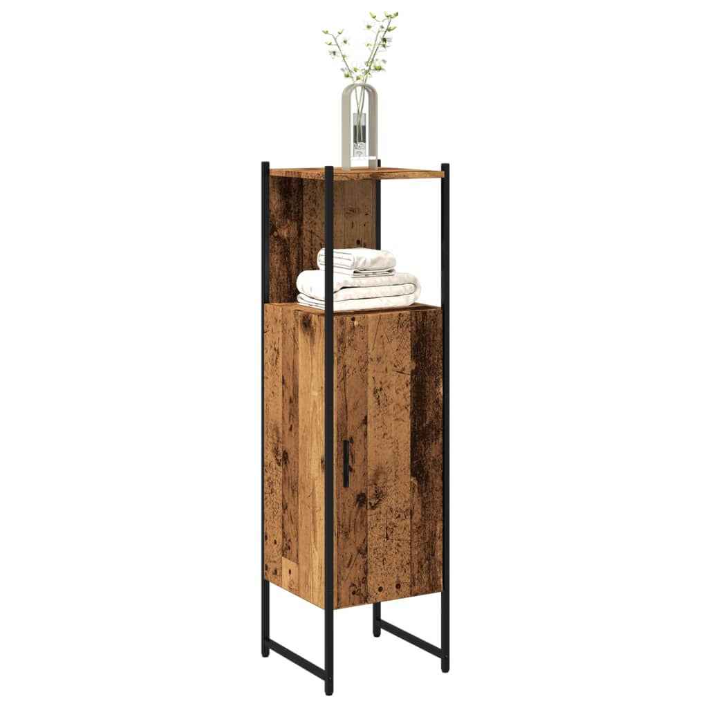Bathroom Cabinet Old Wood 33x33x120,5 cm Engineered Wood