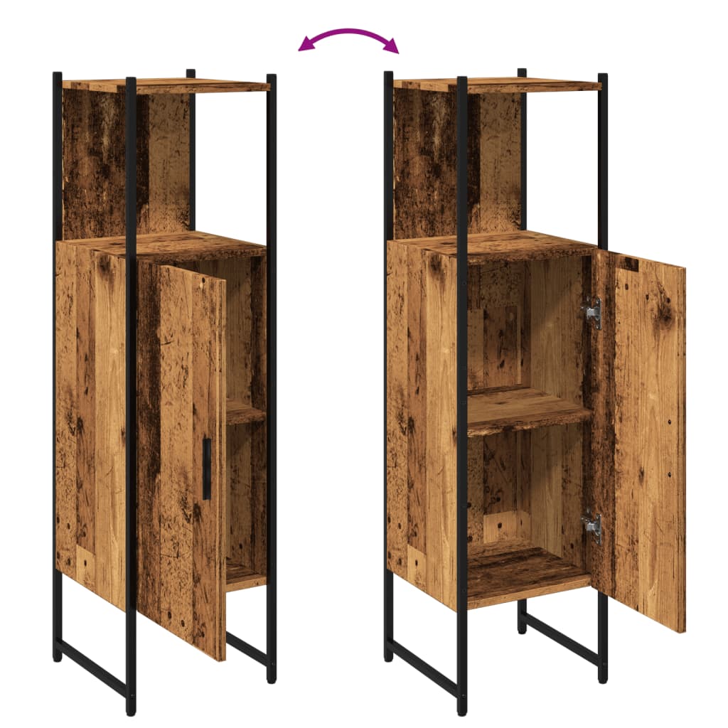 Bathroom Cabinet Old Wood 33x33x120,5 cm Engineered Wood