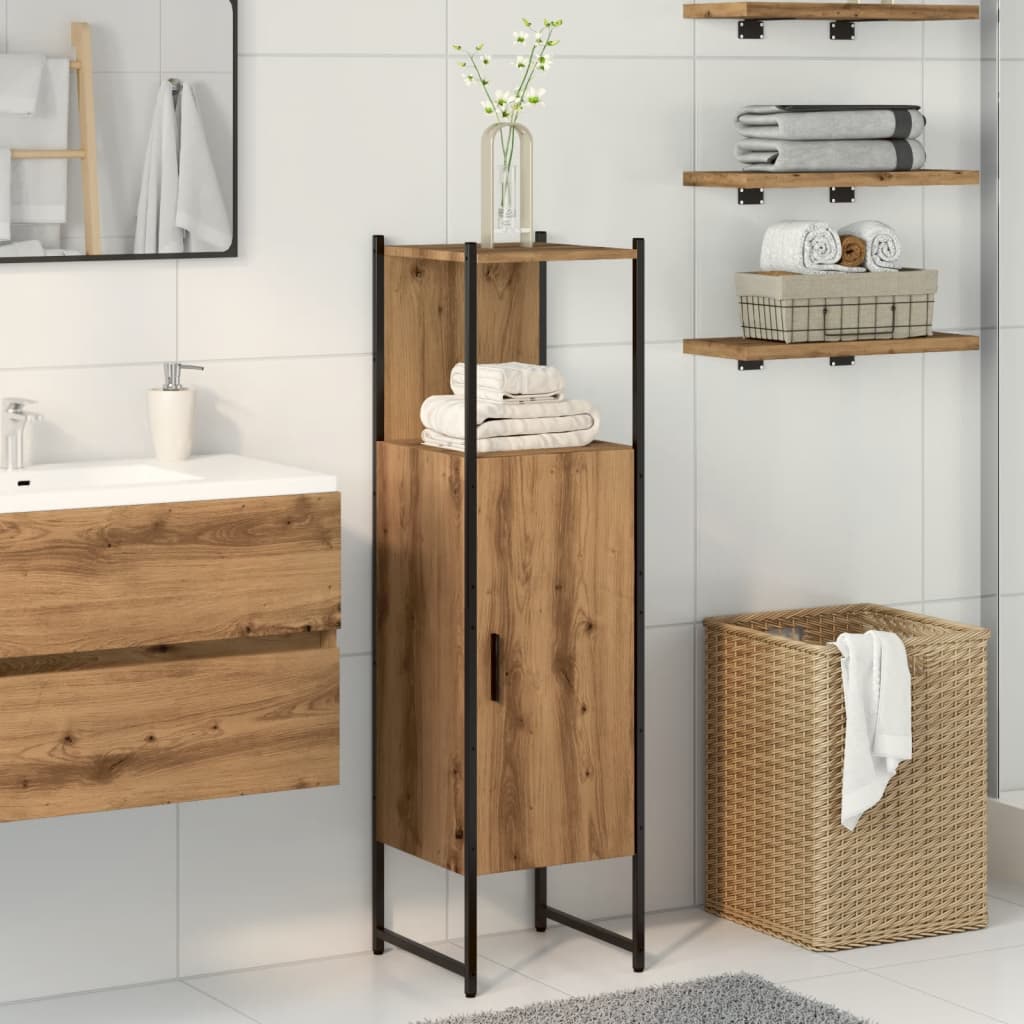 vidaXL Bathroom Cabinet Artisan Oak 33x33x120.5 cm Engineered Wood