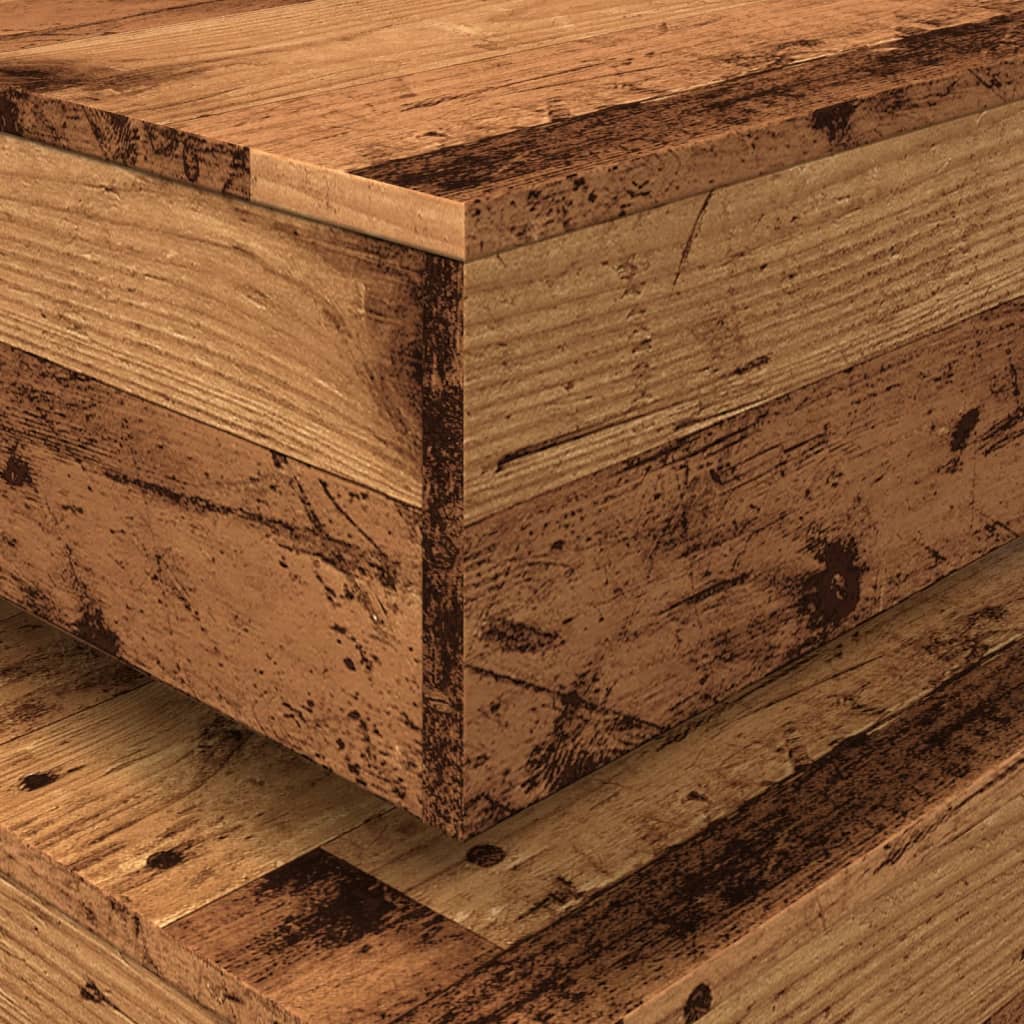 Coffee Table with LED Lights Old Wood 50x50x40 cm